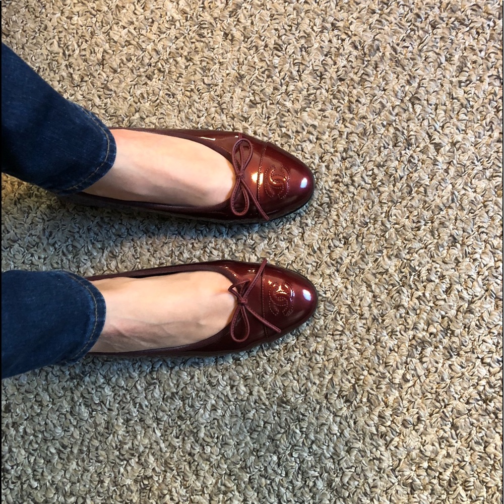 Chanel CC Patent Leather Flats